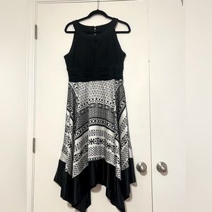 A beautiful black and white dress. Very comfortable and perfect for any event